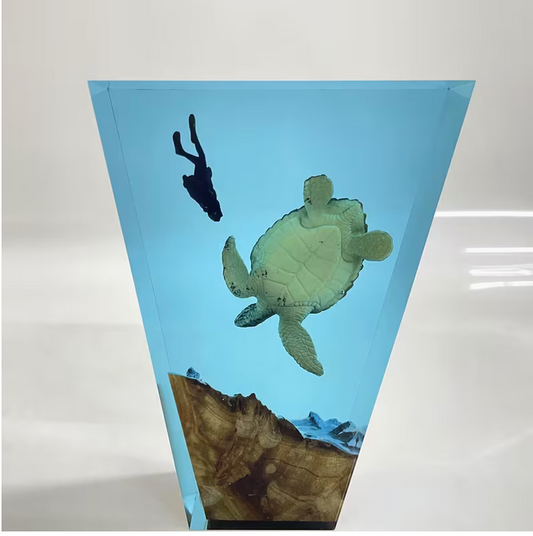 Large Turtle Resin Lamp