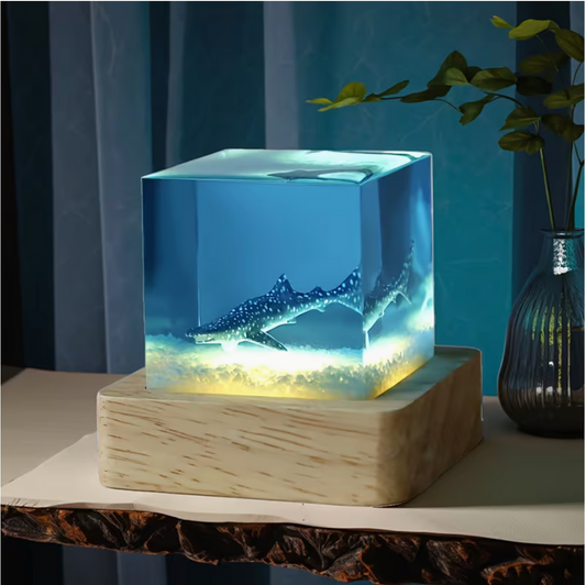 Single Whale Resin Lamp